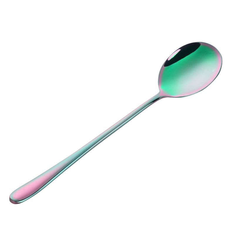 Buyer Star Dinner Spoon 6-Piece Colorful Long Handle Dessert Tea Coffee Spoon