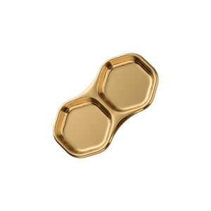 304 Stainless Steel Water Hexagonal Flavor Plate Metal Cutlery Mirror Polished
