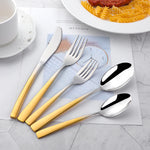 304 Stainless Steel Tableware Mirror Polish Gradated Gold Flatware for Wedding Party Bar