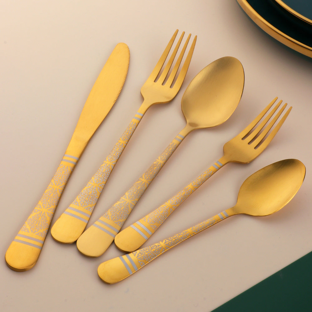 Wholesale Restaurant Cutlery Silver Gold Cutlery Sets Stainless Steel Table Knife Forks And Spoons Flatware Set For Wedding