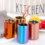 Buyer Star Stainless Steel Fruit Fork Cylinder Storage for Forks Spoon Chopsticks Kitchen Utensils
