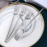 Amazon Hot Sell Western Cutlery Set Stainless Steel Silver Flatware Kitchen Wedding Cutlery Set