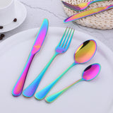 304 Stainless Steel Tableware Sets Rainbow Color Accept Customized