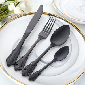 Eco Friendly Royal Vintage Flatware Gold Plated Silverware Stainless Steel Luxury Cutlery Set