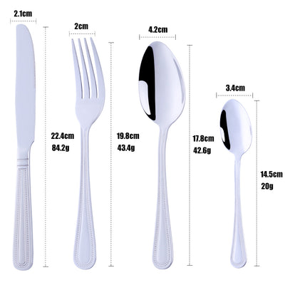 Buyer Star Wholesale Cheap Price 304 Stainless Steel Metal Dinnerware Silver Cutlery Sets