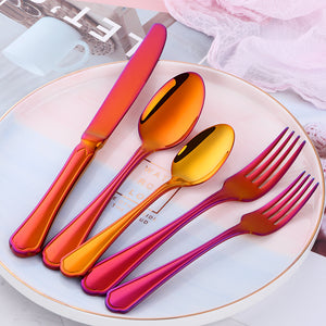 Buyer Star Stainless Steel Dinnerware Colorful Flatware Cutlery Restaurant Wedding