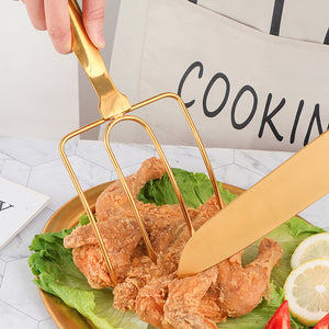 Stainless Steel Turkey fork Transfer Chicken or Ham Poultry Lifters Easily Professional Carving Roaster Poultry Forks