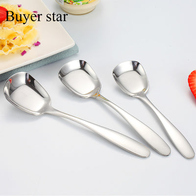 Mirror Polishing Edge Smooth Tableware Flat Spoon Silver Cutlery Sets