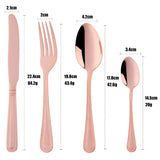 Accept Customer LOGO Tableware Sets Mirror Polished Cutlery Rose Gold Color