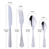 Custom LOGO Stainless Steel Modern Dinnerware Silver Cutlery Restaurant Wedding