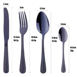 Mirror Polished Cutlery Sets Black 304 Stainless Steel Factory Wholesale