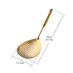 304 Stainless Steel Skimmer Slotted Spoon with Comfort Handle Strainer for Cooking and Frying