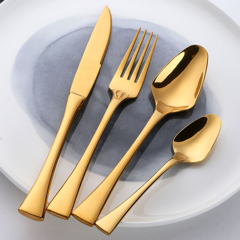 Wholesale Manufacturing Cheap Price Cutlery Sets Gold Color Mirror Polished