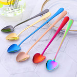 Hot Sale 18/10 Stainless Steel Creative Heart Shaped Ice Spoon Dessert Coffee Stirring Serving Spoon