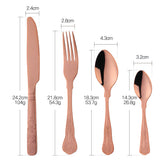 Accept Customized Tableware Mirror Polished Cutlery Rose Gold Color