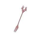 Buyer Star 50pcs Christmas Fawn Fork Stainless Steel Deer Head Dessert Fork