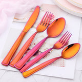 Wholesale Cheap Stainless Steel Modern Dinnerware Magic Red Cutlery Restaurant Wedding