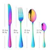 304 Stainless Steel Tableware Sets Rainbow Color Accept Customized