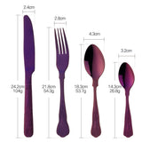 Amazon Hot Sale 304 Stainless Steel Purple Color Cutlery Mirror Polished