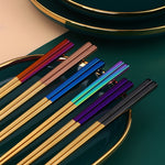 Portable Reusable Korean Metal Chinese Stainless Steel Chopsticks with Custom logo