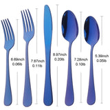 Accept OEM ODM Tableware Sets Blue Color Flatware Mirror Polish