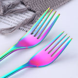 Support OEM ODM customization Tableware Set Rainbow cutlery for Restaurant