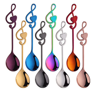 Stainless Steel Fruit Salad Creative Heart Shaped Note Dessert Spoon Metal Yogurt Honey Ice Cream Spoon