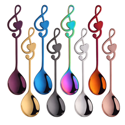 Stainless Steel Fruit Salad Creative Heart Shaped Note Dessert Spoon Metal Yogurt Honey Ice Cream Spoon