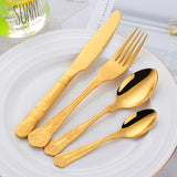 Stainless Steel Modern Design Dinnerware Gold Cutlery Sets for Restaurant or Wedding