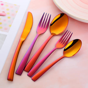 Buyer Star Luxury Western Dinnerware Stainless Steel Colorful Flatware mirror polished for Restaurant