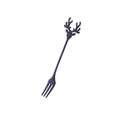 Buyer Star 50pcs Christmas Fawn Fork Stainless Steel Deer Head Dessert Fork