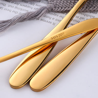 Buyer Star Manufacturing Cutlery Set Gold Tableware mirror polished for Restaurant