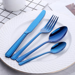 Customized Color 304 Stainless Steel Blue Color Cutlery Mirror Polished