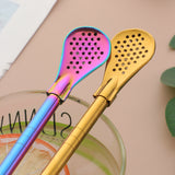 New Design Detachable Straw Spoon Stirring Juice Bar Stool Mirror Polished