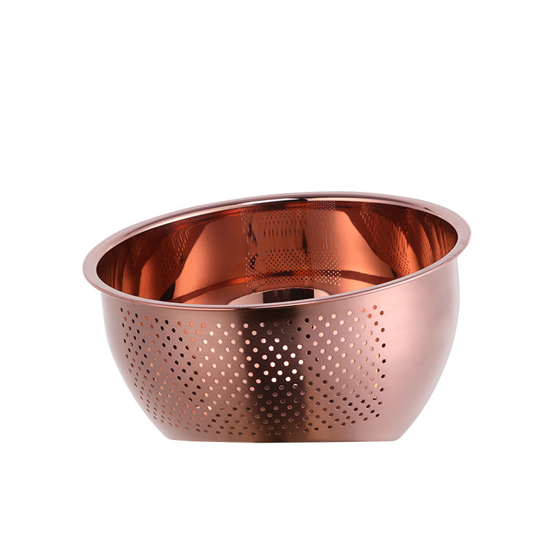 Rice Washer Strainer Bowl Washing Bowl  Stainless Steel Rinser Side Drainers Small Colander for Cleaning Fruits, Vegetables, With Versatile Kitchen Tool