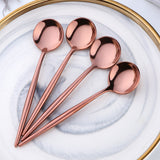 Manufacturer Cheap Price Stainless Steel Rose Gold Flatware Kitchen Party Tableware Set