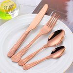 Accept Customized Tableware Mirror Polished Cutlery Rose Gold Color