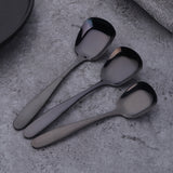 Factory Wholesale Cheap Price Flat Tableware Spoon Black Color Cutlery Sets