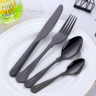 Bulk Sale Wholesale Dinnerware Black Cutlery 304 Stainless Steel