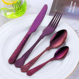 Buyer Star EU Support OEM ODM Stainless Steel Blue Color Cutlery Mirror Polished