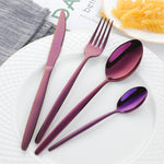 Cheap Price Factory Wholesale Cutlery Sets Mirror Polish Purple Color for Wedding Bar