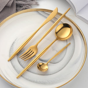 Amazon Hot Sell Western Cutlery Set Stainless Steel Silver Flatware Kitchen Wedding Cutlery Set