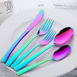 Accept OEM ODM Tableware Set Rainbow Color cutlery for Party