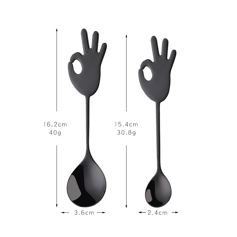 Reusable Golden Plated Stainless Steel Spoon Colorful Handle Dessert Tea Coffee Spoon Scoop