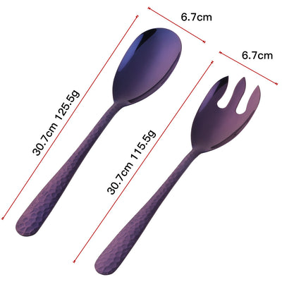 Buyer Star Snake Skin Design Long Salad Spoon Fork 2Pcs Tableware Sets 304 Stainless