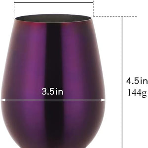 Stainless Steel Stemless Wine Beer Glasses Cup Beer Mugs Set for Cocktails, Beer, Champaign, Whiskey, Juice