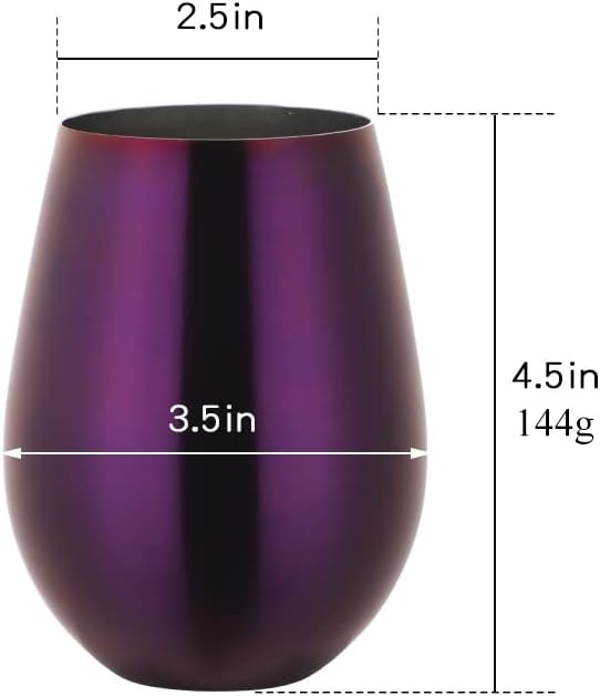 Stainless Steel Stemless Wine Beer Glasses Cup Beer Mugs Set for Cocktails, Beer, Champaign, Whiskey, Juice
