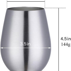 Stainless Steel Stemless Wine Beer Glasses Cup Beer Mugs Set for Cocktails, Beer, Champaign, Whiskey, Juice