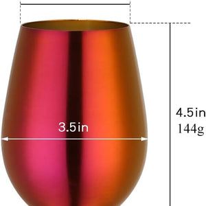 Stainless Steel Stemless Wine Beer Glasses Cup Beer Mugs Set for Cocktails, Beer, Champaign, Whiskey, Juice