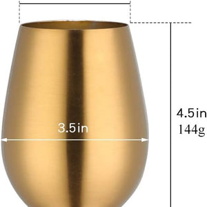 Stainless Steel Stemless Wine Beer Glasses Cup Beer Mugs Set for Cocktails, Beer, Champaign, Whiskey, Juice